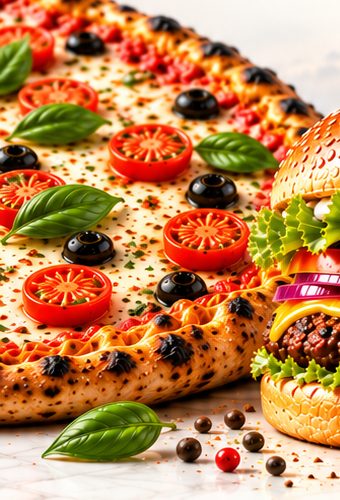 Pizza 5H tomates, olives et basilic