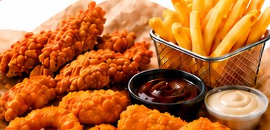 Tenders, frites et sauces 5H
